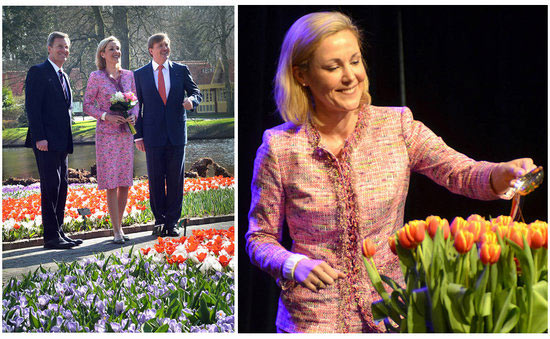 荷兰郁金香花卉节开幕 德国总统夫人为其揭幕