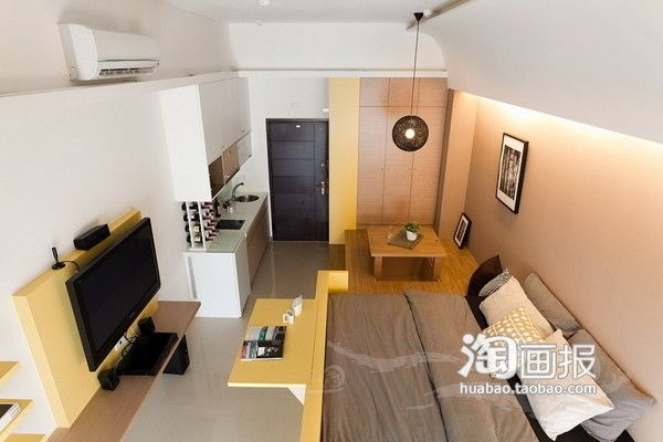 26平米现代极简淡雅绝美小户型公寓(组图)