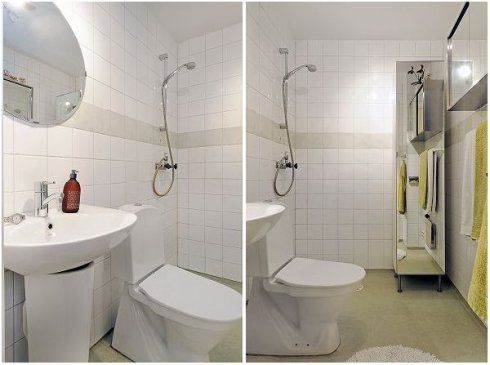 简洁的卫浴空间超大的镜子更吸引眼球