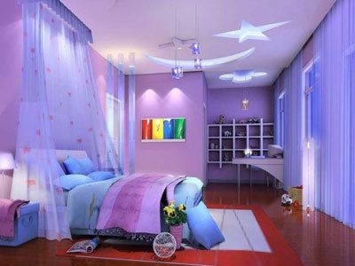 用神秘的紫色来设计卧室配上轻盈的窗纱