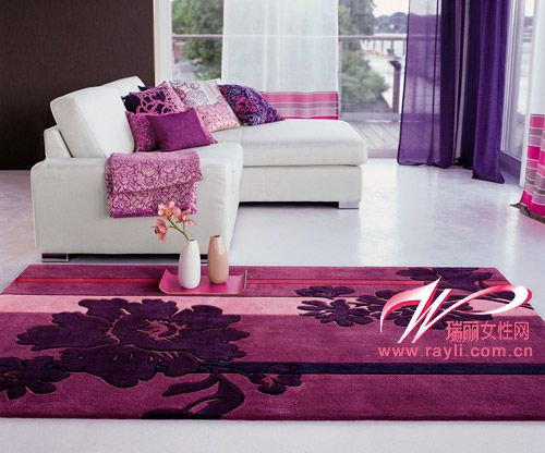 Esprit紫色团花地毯