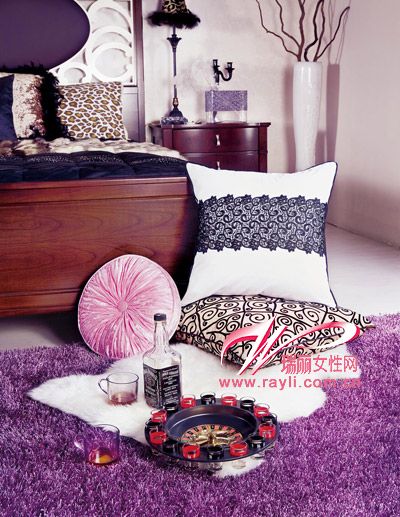 德易家紫色羊毛地毯