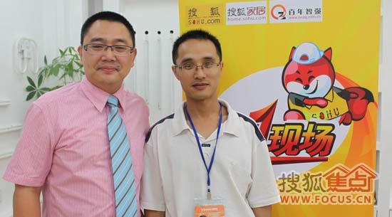 卡曼照明总经理赵德（左）营销总监韦小宝（右）接受搜狐采访