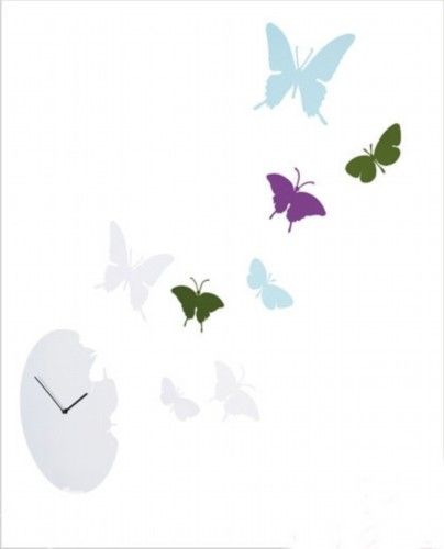 Butterfly钟表，挂在墙面，蝴蝶飞舞，很有生机