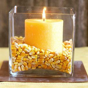 只要一个玻璃杯一把玉米粒一根蜡烛一款充满创意的主题蜡烛就诞生了