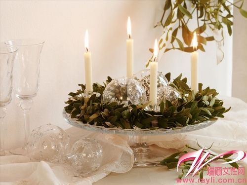 槲寄生代表着希望和丰饶，槲寄生装点下的白色蜡烛似乎承载着人们对新年更多的期许。同时槲寄生也是12月24日出生者的幸运植物哦。