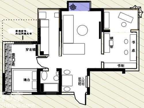 冷色重口味 单身女10万全包装66平蓝调简约家 