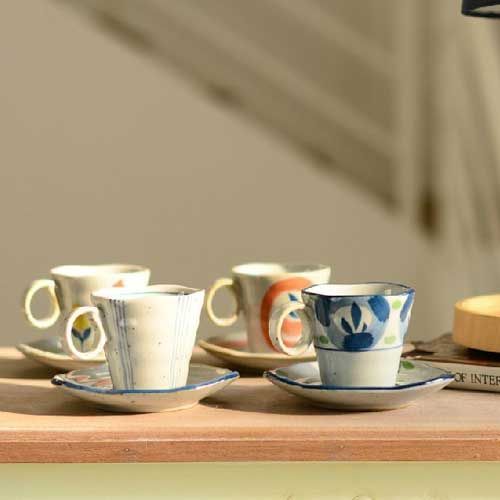 绘彩瓷陶瓷咖啡杯碟茶杯茶具套装四季梦彩咖啡杯