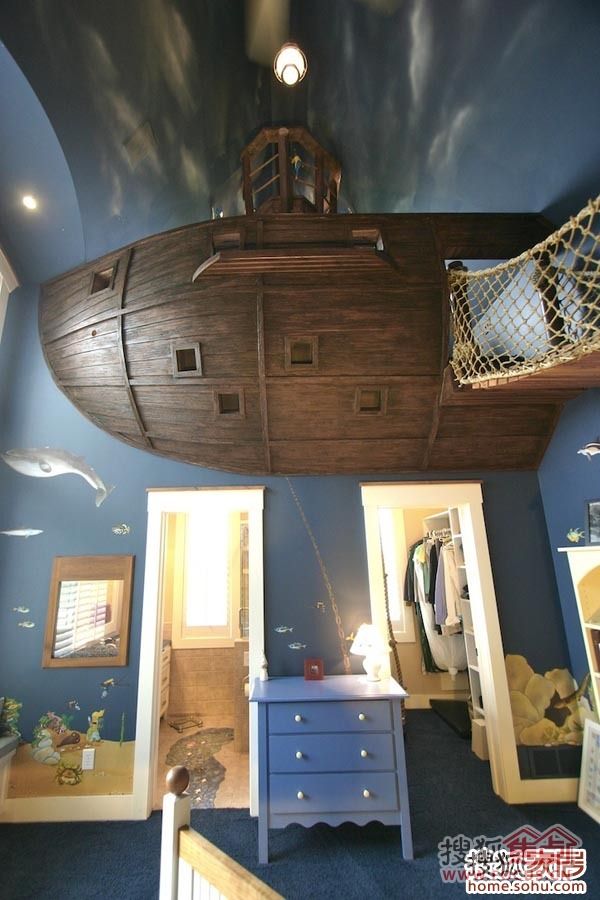 海盗船变身儿童卧室 新奇的装修创意秀(图) 
