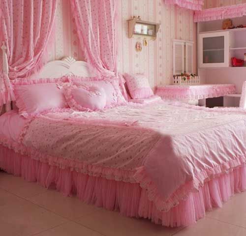 柔性美十足的粉色柔软床品，在每一个细节出皆透着纤巧雅致之美，为你的卧室增添丝丝甜美动人的香甜气息，让你的公主难以拒绝