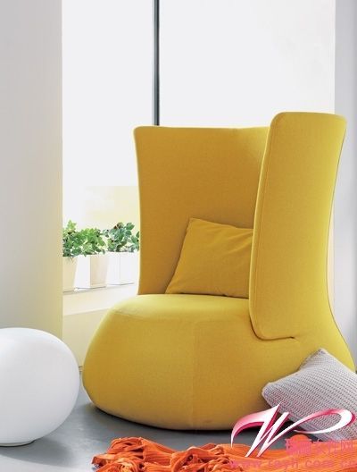 木亿家柠檬黄色沙发座椅