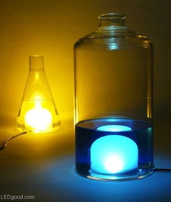 实验光的颜色——LED发光玻璃瓶(组图) 