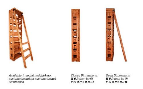 书柜与梯子的完美结合 高处书籍轻松取(组图) 