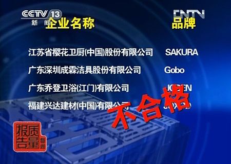 央视《每周质量报告》曝光部分企业产品不合格(图片截图自CNTV)