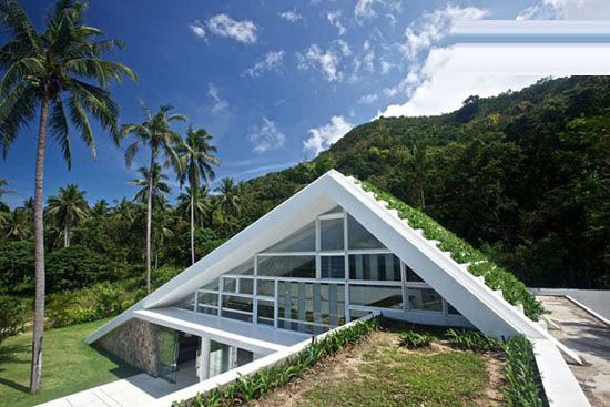 金字塔环保屋顶 泰国度假别墅唯美设计(图) 