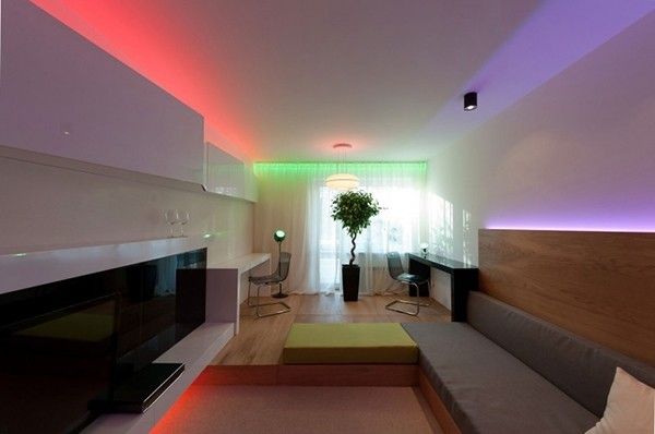 彩虹照明七色光 莫斯科的趣味公寓设计(组图) 