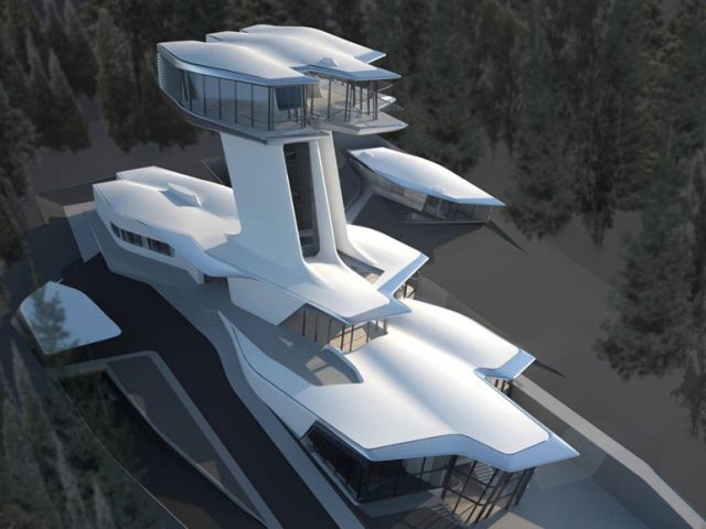 Zaha Hadid为超模建造宇宙飞船住宅(组图) 