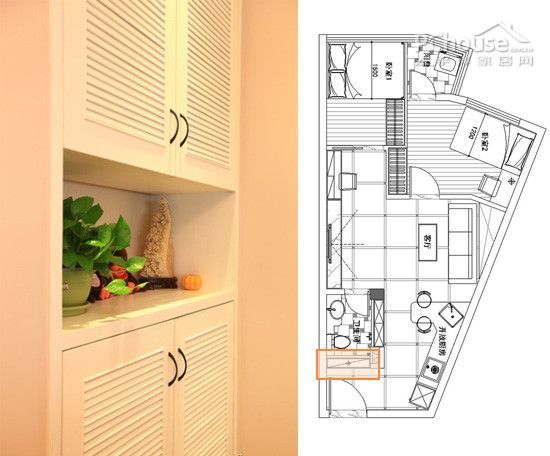 收纳无所不能 44平小空间挤出2房1厅（组图） 