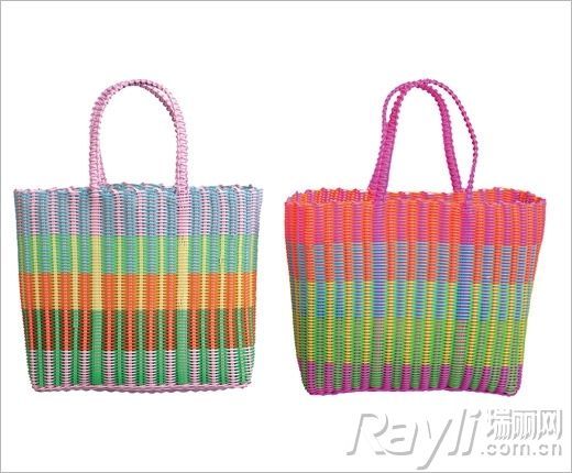 kitsch kitchen彩色编织的菜篮缤纷的色彩富于活力与时尚感