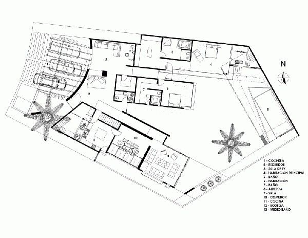 奇思妙想 墨西哥透明又私密Y形住宅（组图） 