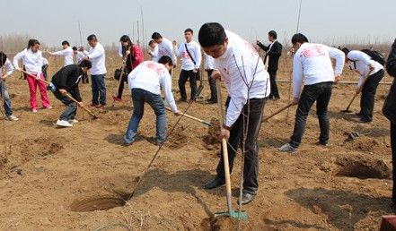 高力国际灯具港总经理何汕植树献爱心