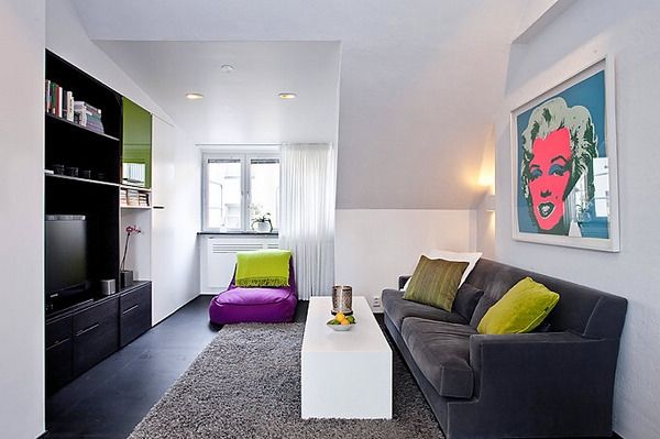 深黑地板动感空间 瑞典54平方幸福感公寓(图) 