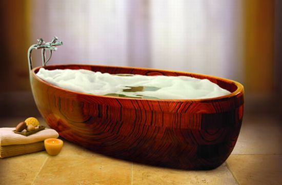 木质豪华浴缸来袭 让肌肤感受原生态(组图) 