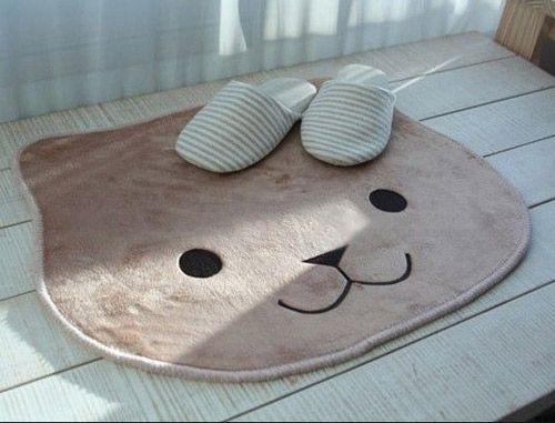 韩国进口代购地毯 卡通可爱小熊短绒地毯