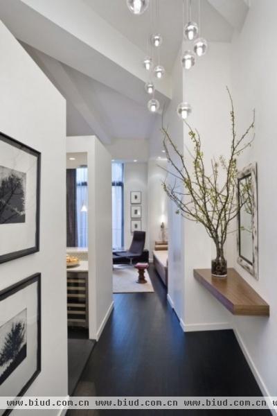 纽约现代简约装公寓 深色地板搭配温暖感(图)