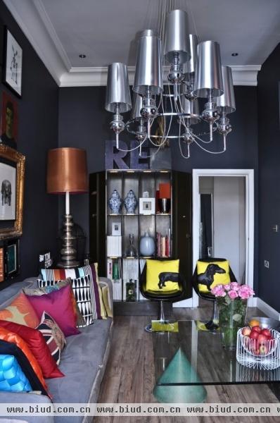 黑色装饰个性搭配 伦敦精彩的波普艺术公寓