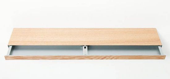 Clopen Shelf by Torafu Architects 6 Magnets Hiding Storage Space In 34mm Thick Shelf