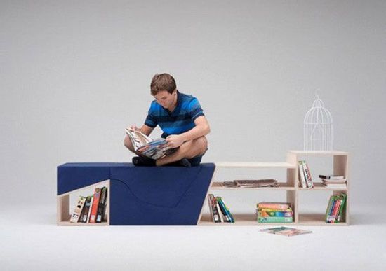 模块化的书柜+凳子